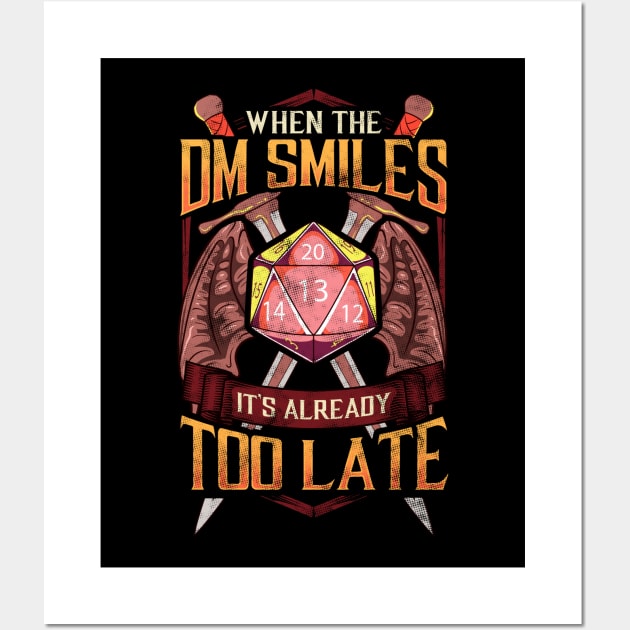 When the DM Smiles, It's Already Too Late Gaming Wall Art by theperfectpresents